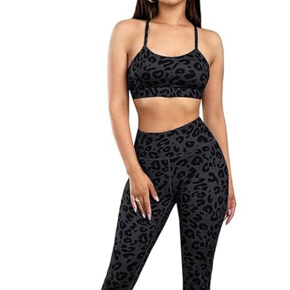 Unbranded, Women's Two-Piece, Leopard Print Sports Bra & Legging, Size: XL - Picture 10 of 11